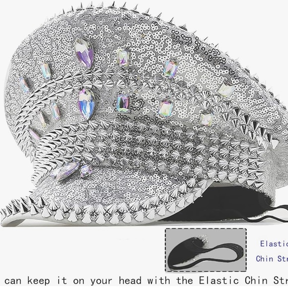 Rhinestone Sequin Bride Bachelorette Hat - Picture 2 of 6